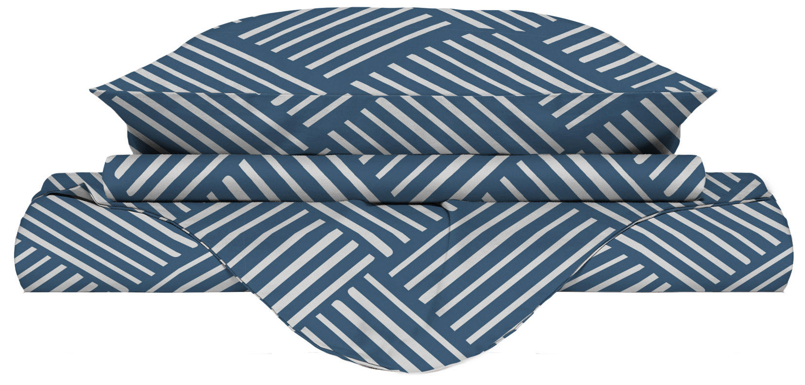 Copripiumino Singolo con Federe Stampato in Microfibra City Life Blue