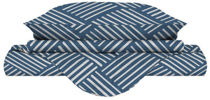 Copripiumino Singolo con Federe Stampato in Microfibra City Life Blue