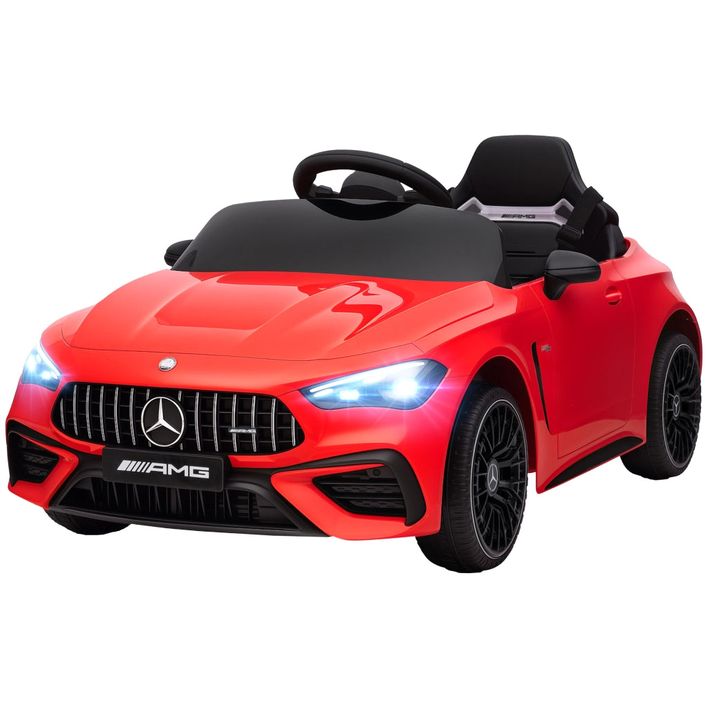 Auto elettrica per bambini Mercedes ¨C zephmum ¨C Rosso, 12V, telecomando, LED, musica, 3-6 anni