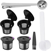 Set di 4 Filtri Riscaldabili per Macchine da Caffè Keurig con Rete in Acciaio Inox