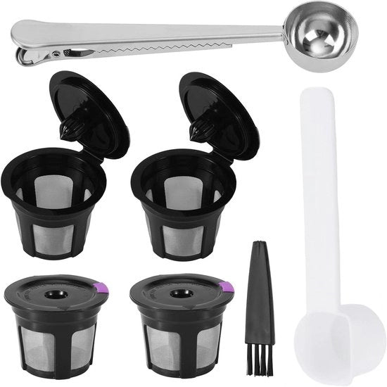 Set di 4 Filtri Riscaldabili per Macchine da Caffè Keurig con Rete in Acciaio Inox
