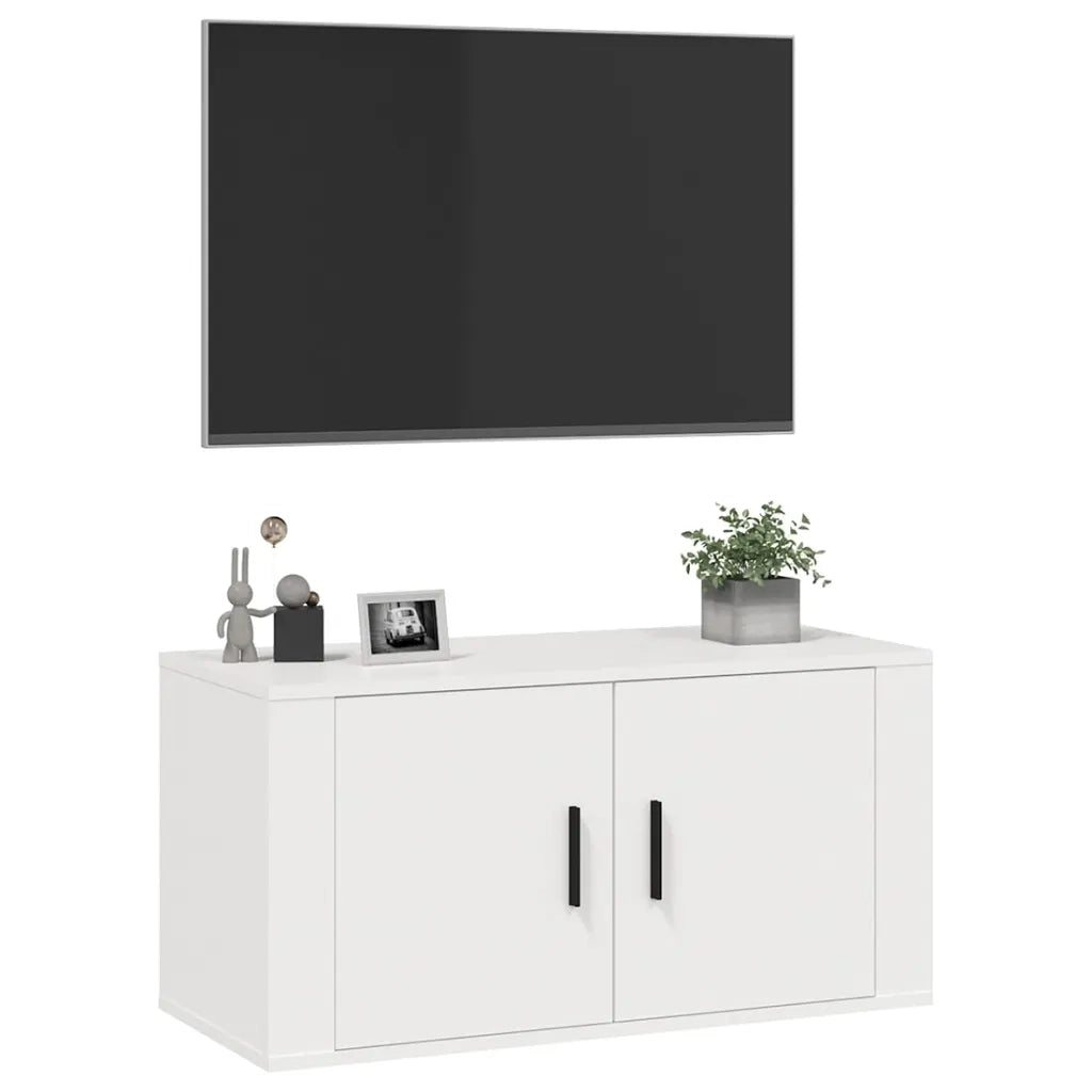 Mobile TV a Parete | Armadietto TV | Mobile Porta TV Bianco 80x34,5x40 cm