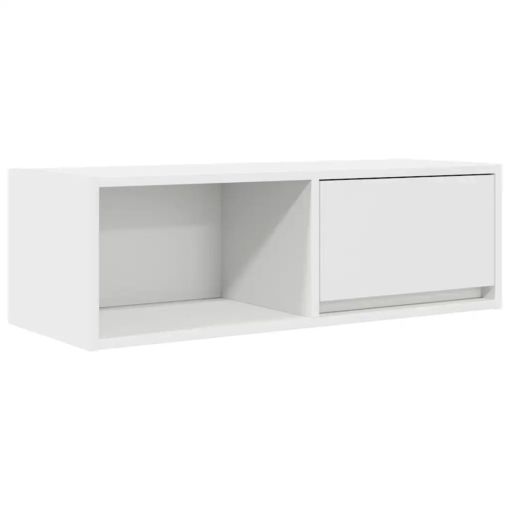 Mobili TV a Parete 2pz Bianchi 80x31x25,5 cm Legno Multistrato