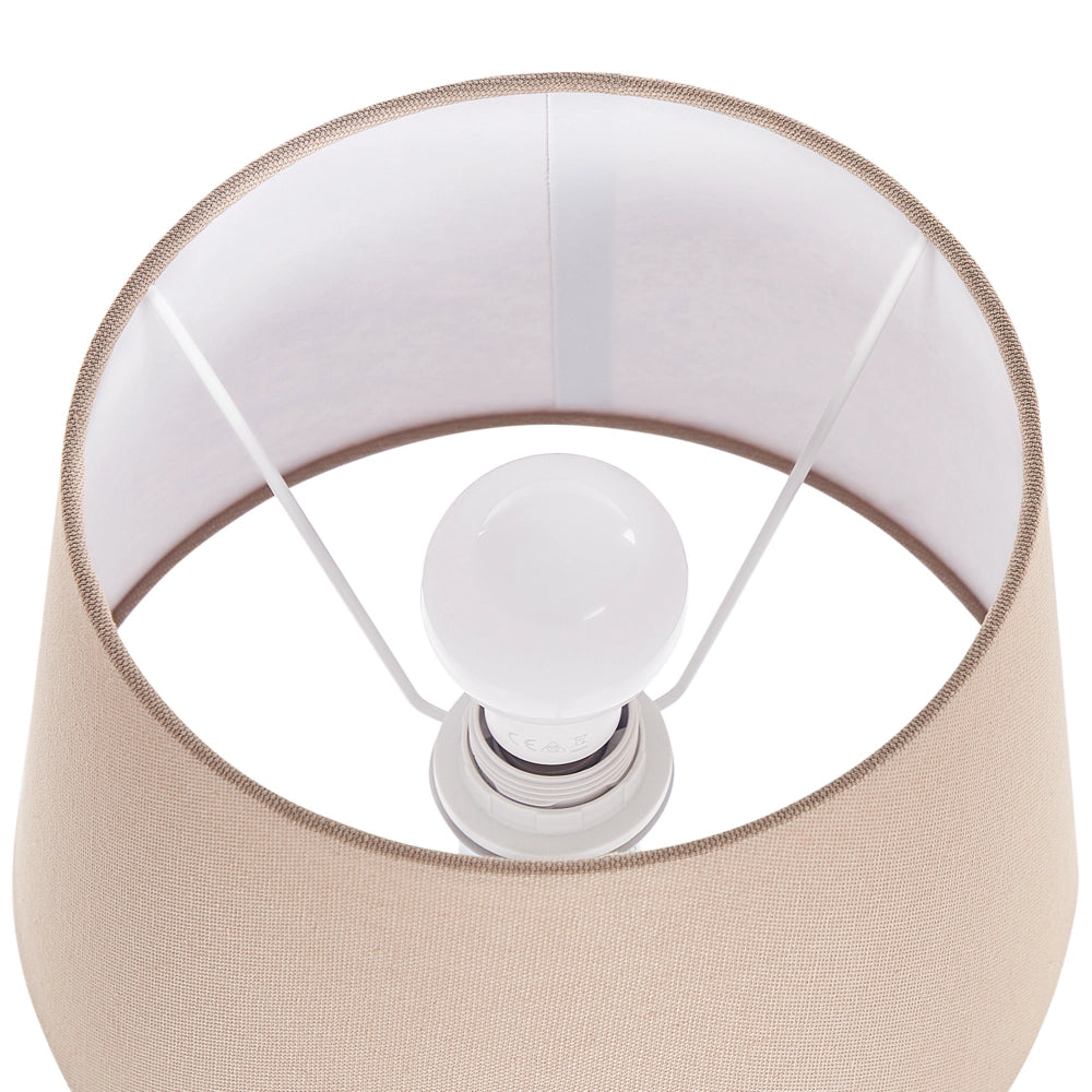 Lampada da tavolo base in ceramica bianca e blu paralume in tessuto Illuminazione ambiente lampada da comodino