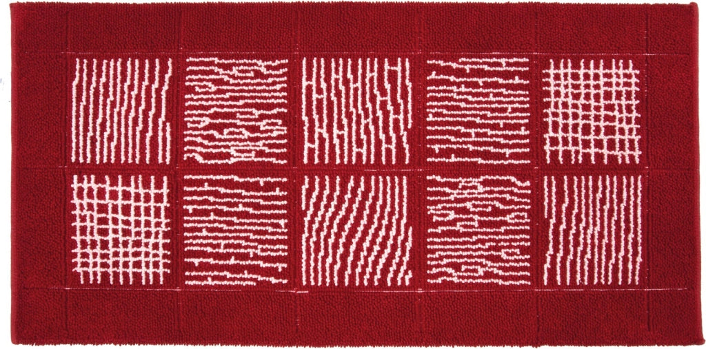 Tappeto Scendiletto Camera Bagno 55x110 cm Shaggy Puro Cotone Assorbente Antiscivolo Bordeaux