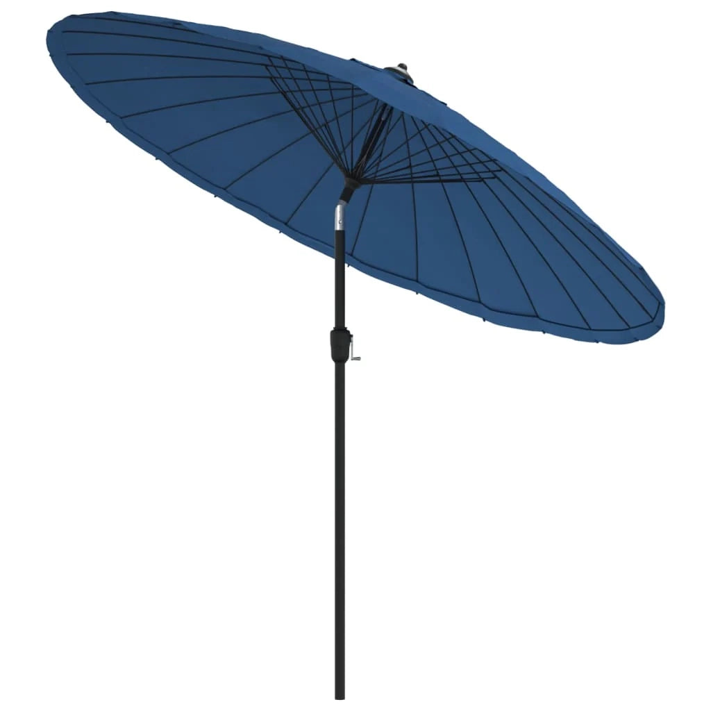 Ombrellone da esterno con palo in alluminio 270 cm blu 02_0008220