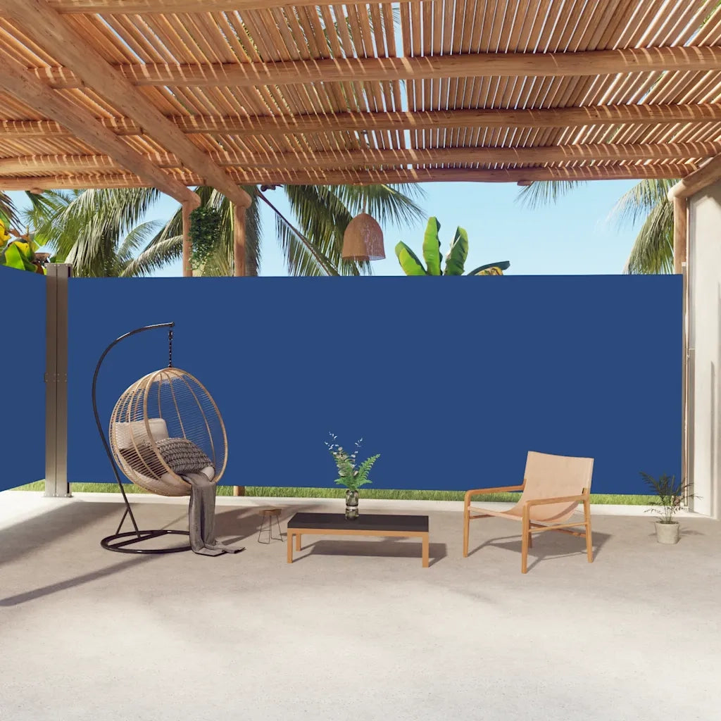 Tenda da Sole Laterale Retrattile-Tenda parasole per balcone per giardino Blu 220x1000 cm 438504
