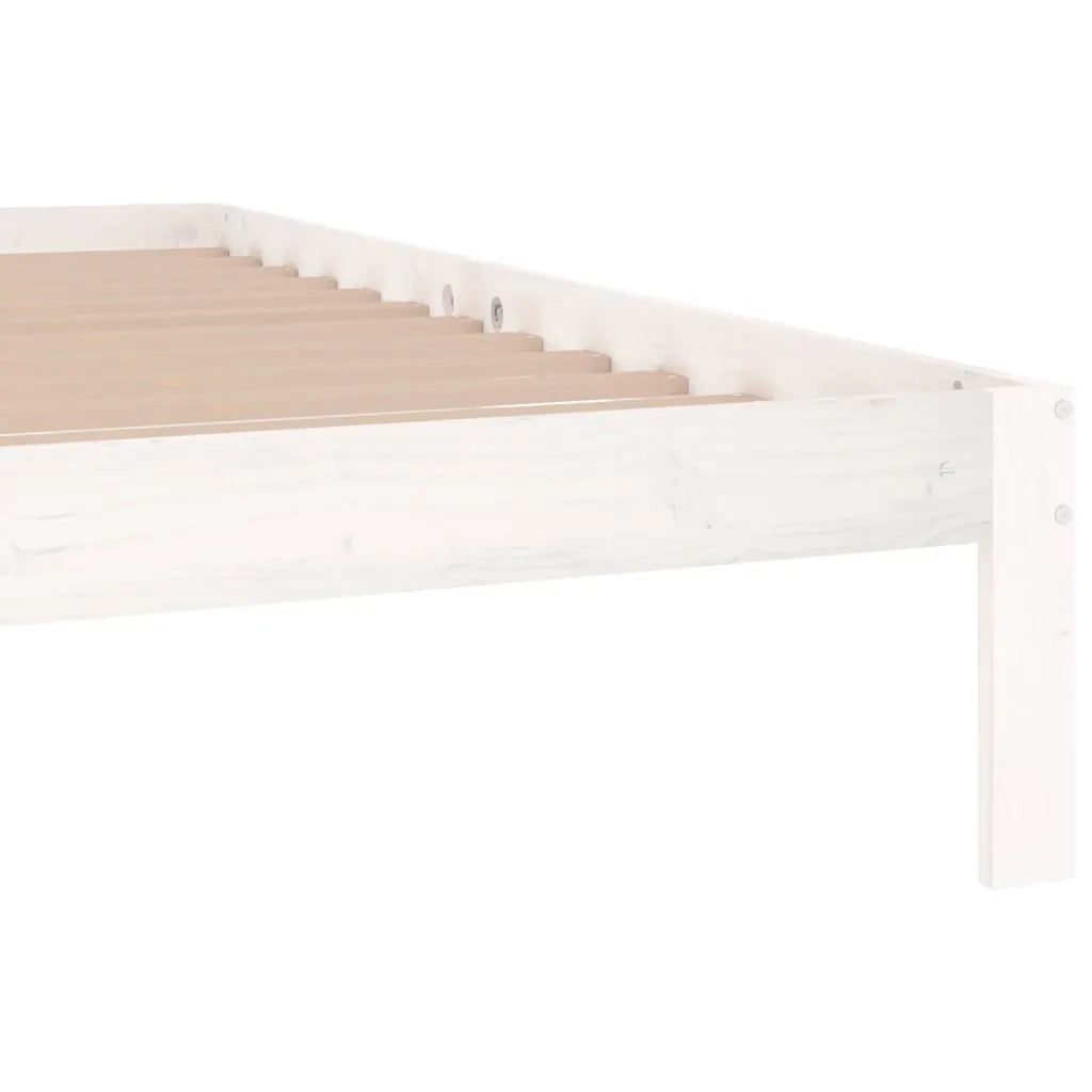 Giroletto-Struttura Letto Bianco in Legno Massello di Pino 200x200 cm 190407