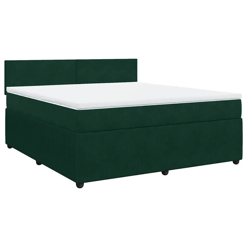 Giroletto a Molle con Materasso Verde Scuro 180x200 cm Velluto 3287803