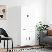 Credenza-Buffet-Armadio da cucina Bianca 69,5x34x180 cm in Legno Multistrato 157430