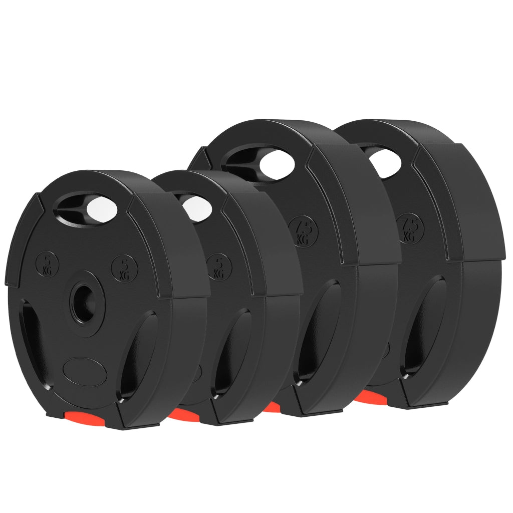 Dischi Pesi 2x5kg 2x7.5kg ¨C zephmum ¨C Nero con Manici ?25mm