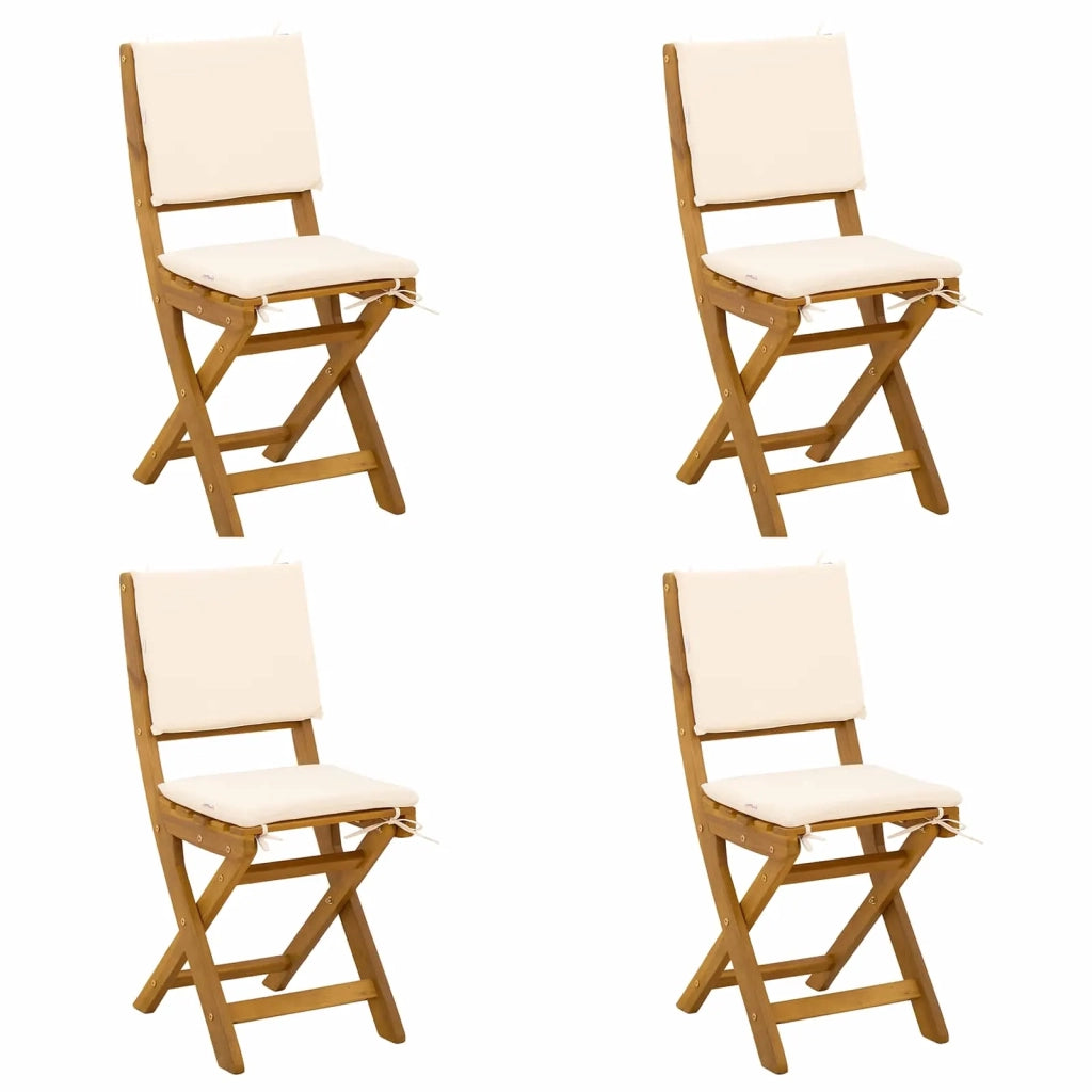 Sedie Bistro da Giardino 4 pcs Bianco Crema 38 x 46 x 85 cm