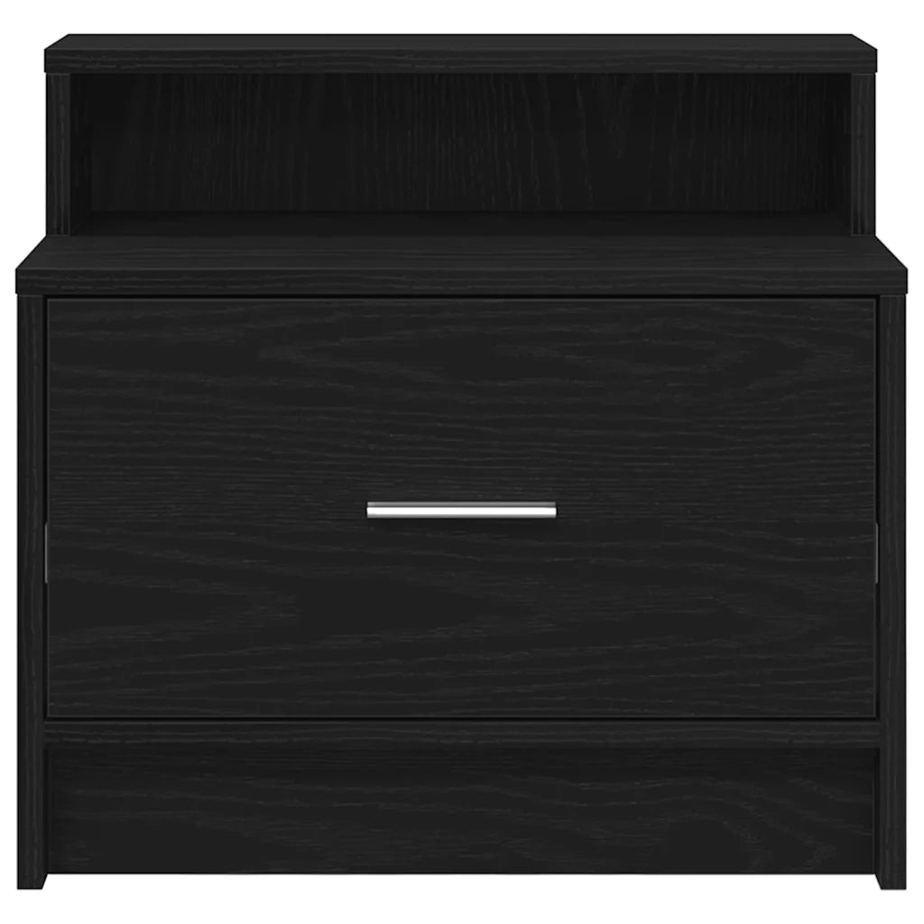 Comodini con Cassetto 2 pz Rovere Nero 51x31x47 cm 858671