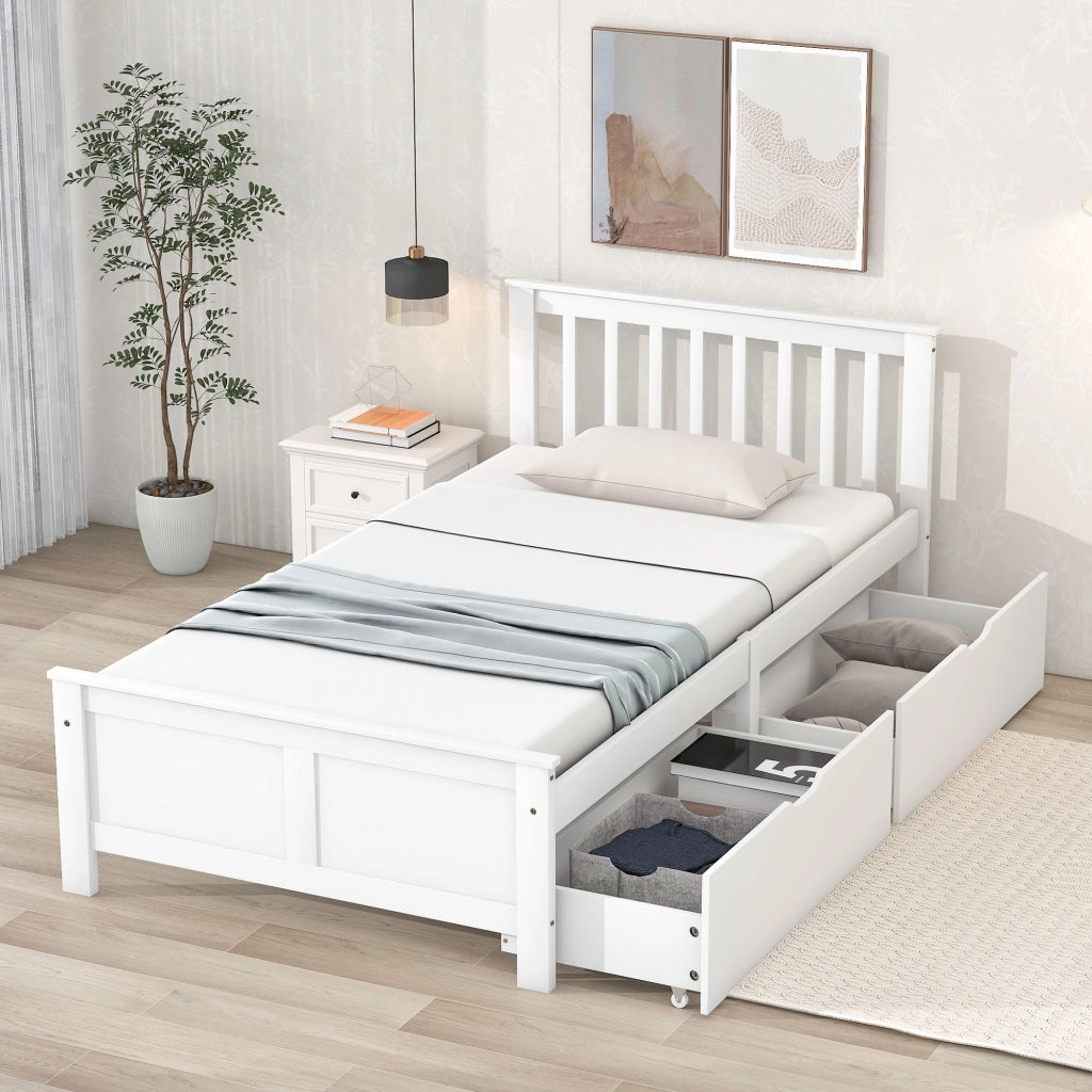 letto in legno massello bianco 90 x 200 cm