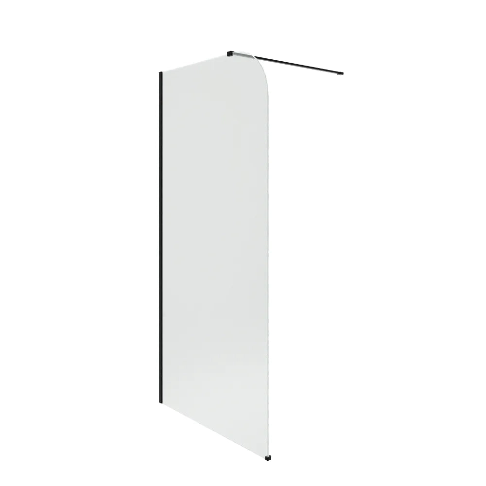 Doccia walk-in arco 120cm con profilo nero opaco vetro 8mm trasparente easy clean h200 | Senja