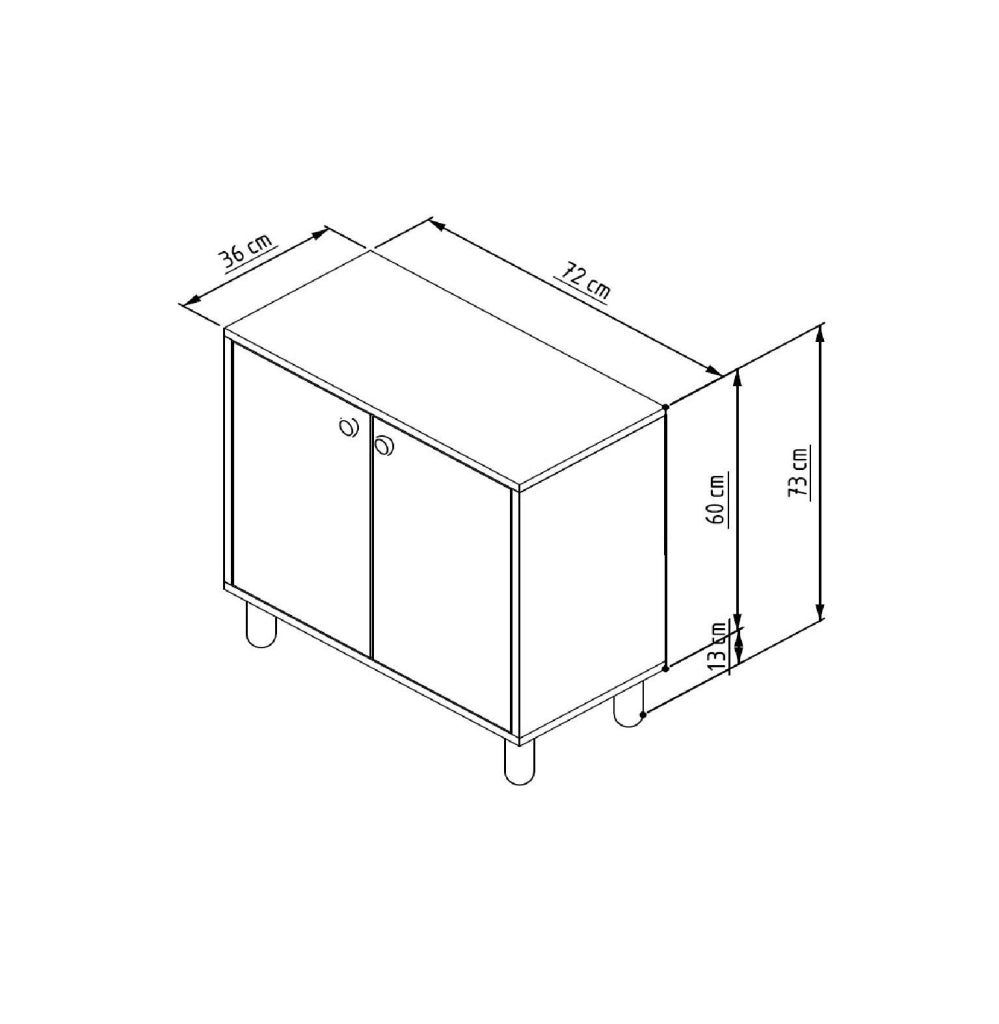 Credenza in legno "Lina" - 72 x 36 x 73 cm - Marrone
