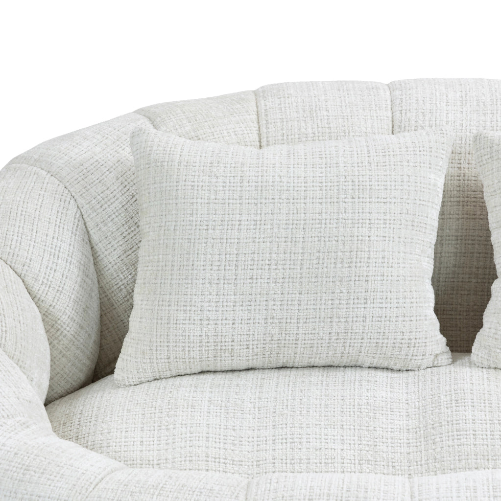 Divano sacco 150x95x63 cm con imbottitura in schiuma; chenille beige