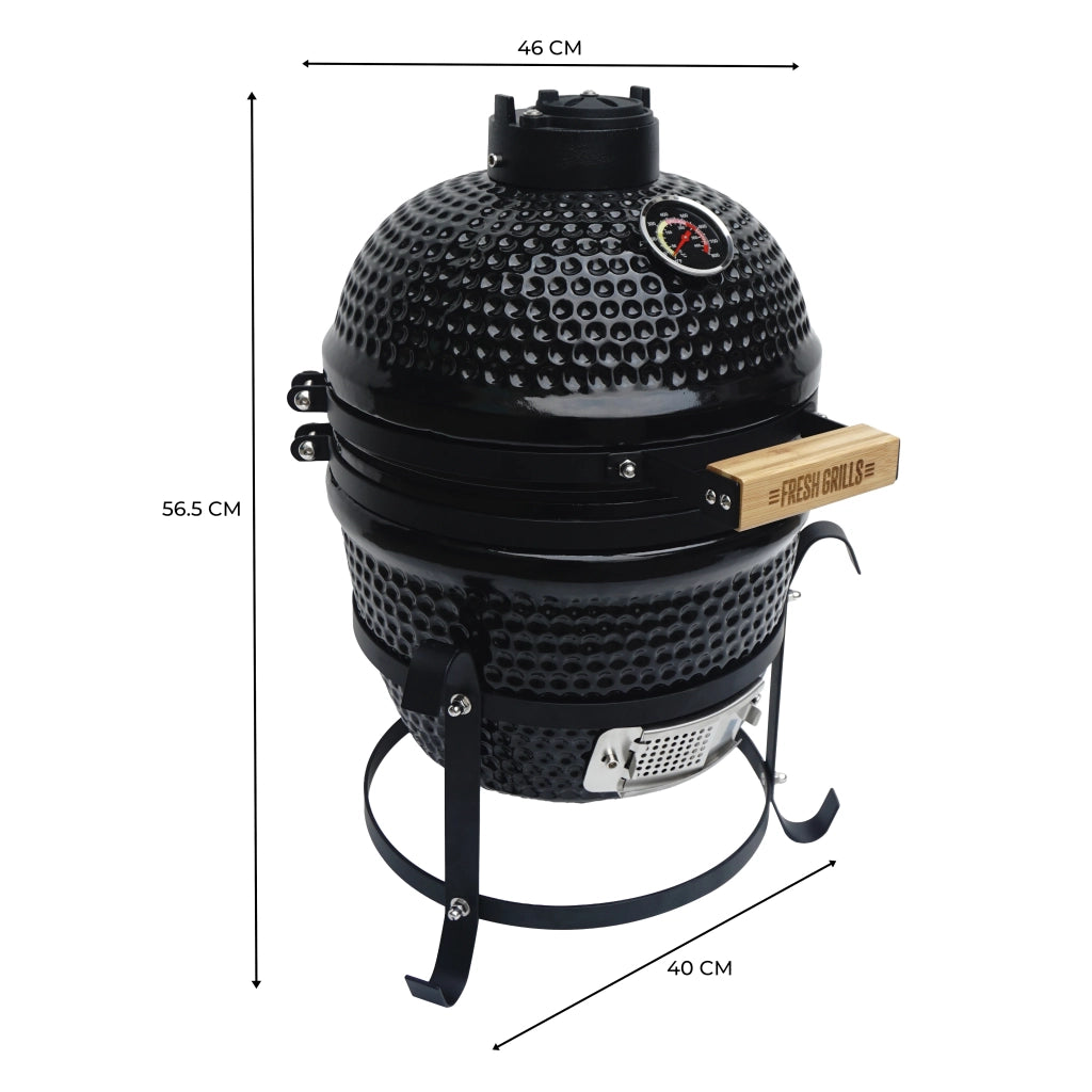 Kamado Grill 33 cm (13") BBQ Ceramico a Carbone Smoker con Supporto