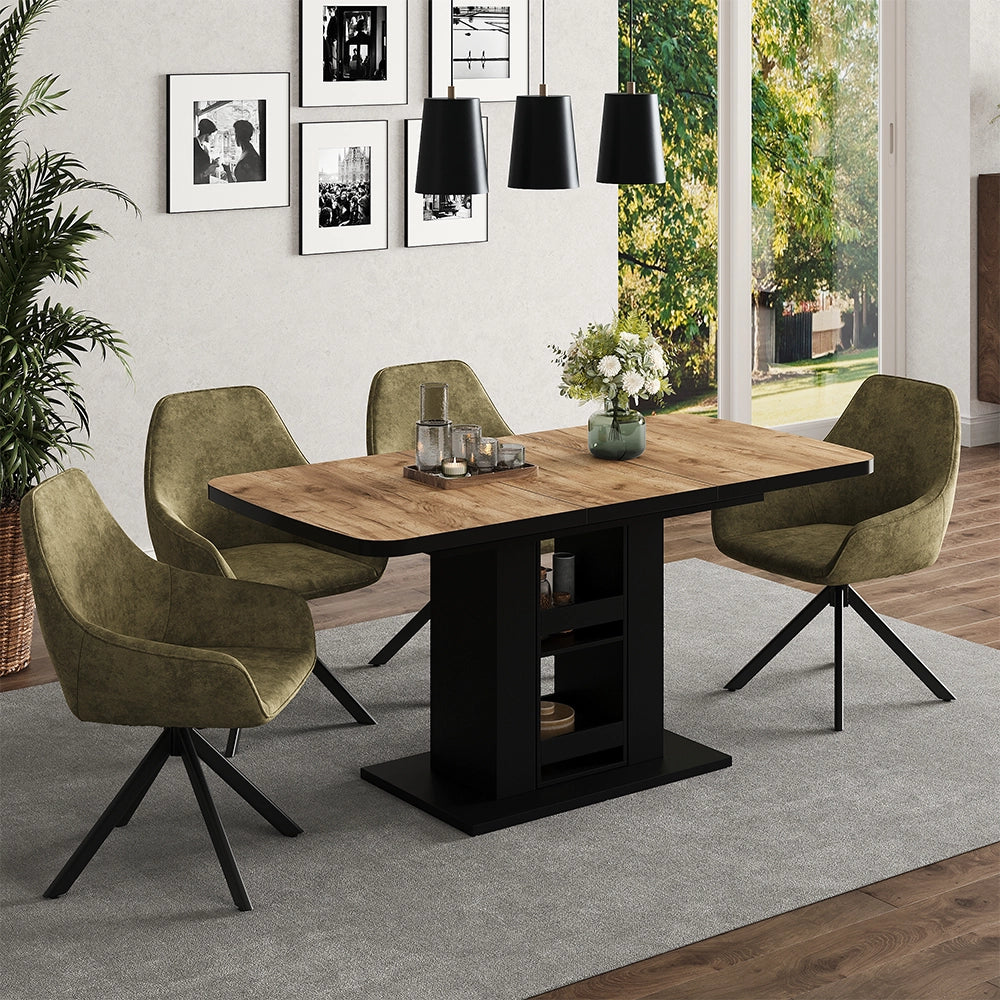 Vicco tavolo da pranzo allungabile Rovere Goldkraft/nero 120 x 80 cm