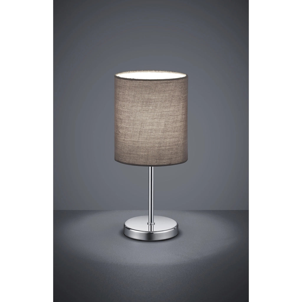 LAMPADA DA TAVOLO JERRY H.29CM GRIGIA BASE CROMO