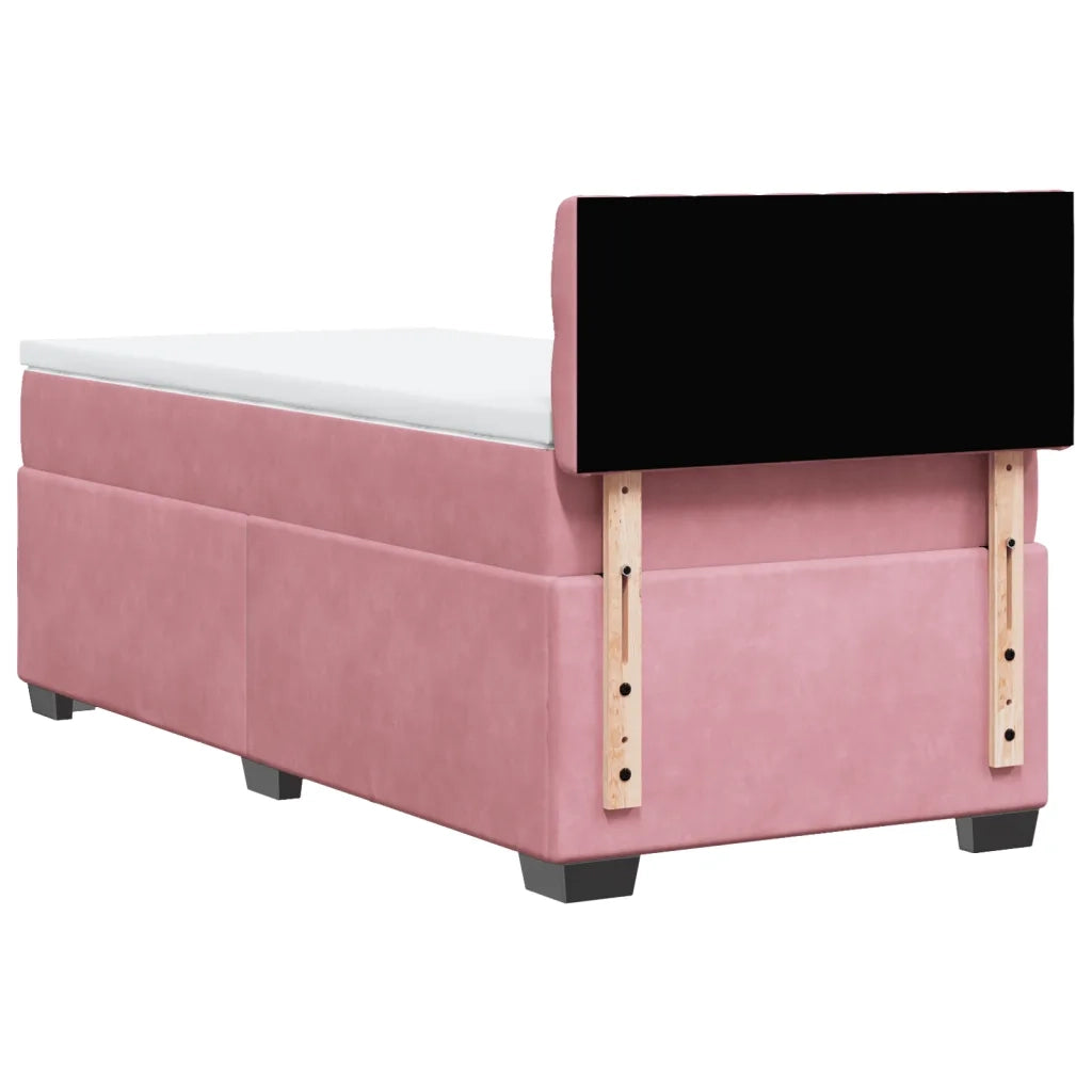 Giroletto a Molle con Materasso Rosa 90x200 cm in Velluto