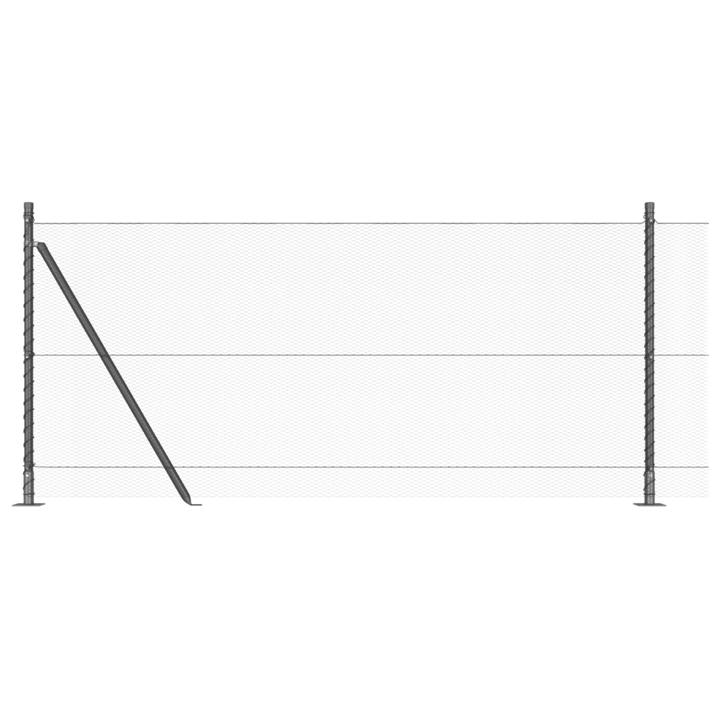 Set di Recinzione Set di 2 Grigio Acciaio 25 x 1 m Durevole