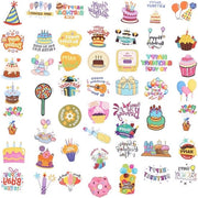 100 Stucchi di Sticker per Festa di Compleanno - Articoli da Festa per Festa di Compleanno - Adesivi PVC Autoadesivi