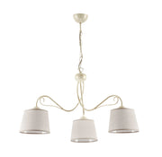 Lampadario rétro Kamelia 3 luci E27 ecru 15W Jupiter