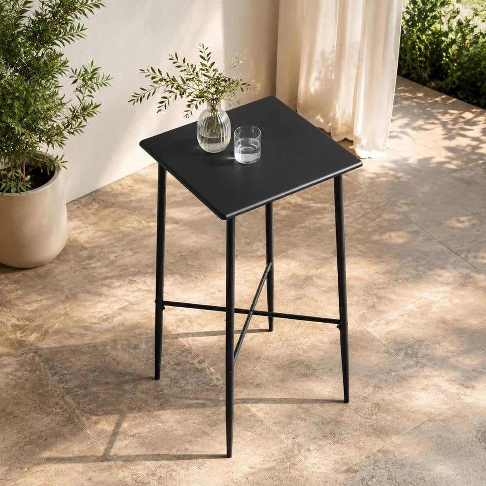 Bar Table Black 60 X 60 X 111 Cm MDF