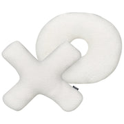 Set di 2 cuscini a forma di lettera in tessuto orsacchiotto bianco XO