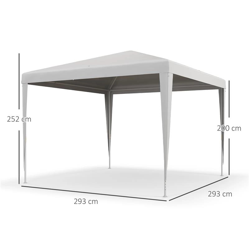 GAZEBO DA GIARDINO 3X3 M PIEGHEVOLE E PORTATILE CON COPERTURA ANTI UV BIANCO