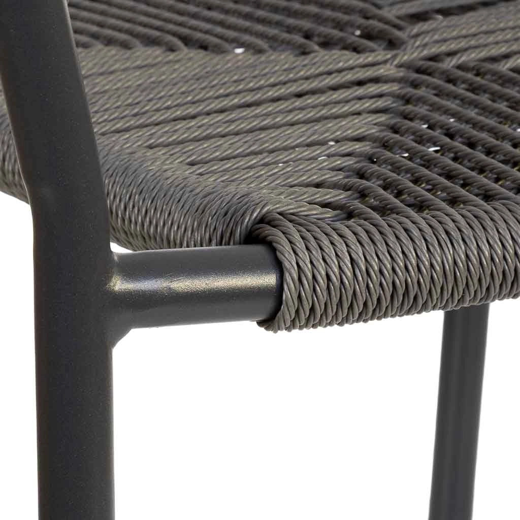 Sedia in rattan sintetico grigio 56x61x78