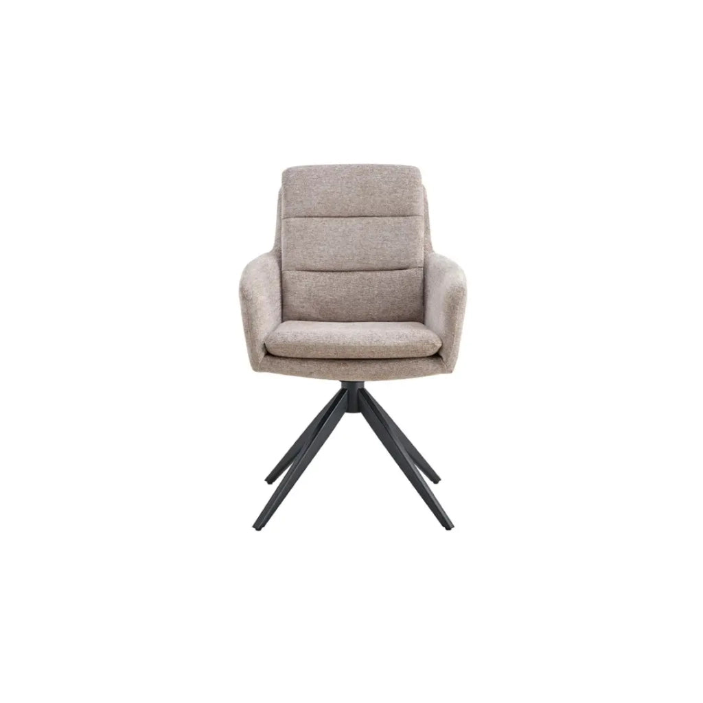 Set di 2 poltrone KAVINA – Tessuto sabbia – Gambe in metallo – Con braccioli – Comfort moderno e naturale