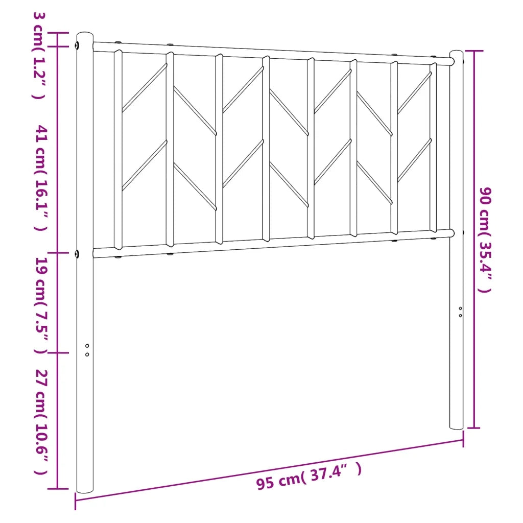 Testiera di Ricambio in Metallo Nero 90 cm 374465