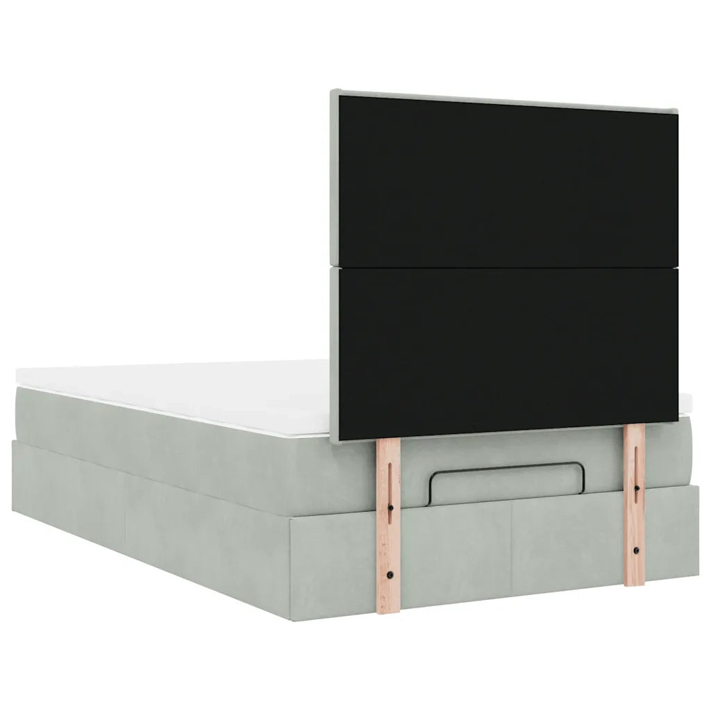 vidaXL Struttura Letto Pouf con Materassi 120x190 cm Velluto