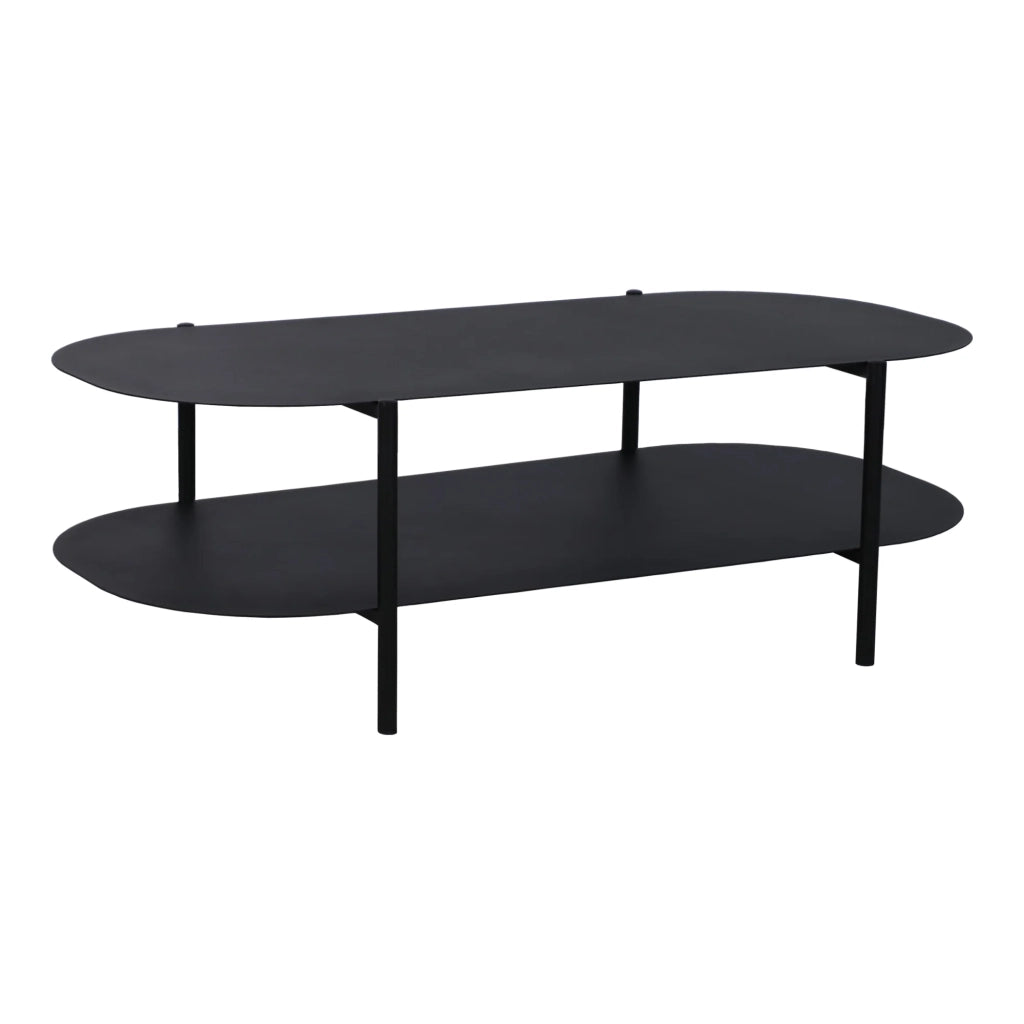 Tavolino in acciaio 112 x 62 x 41 cm nero opaco 03_0008436