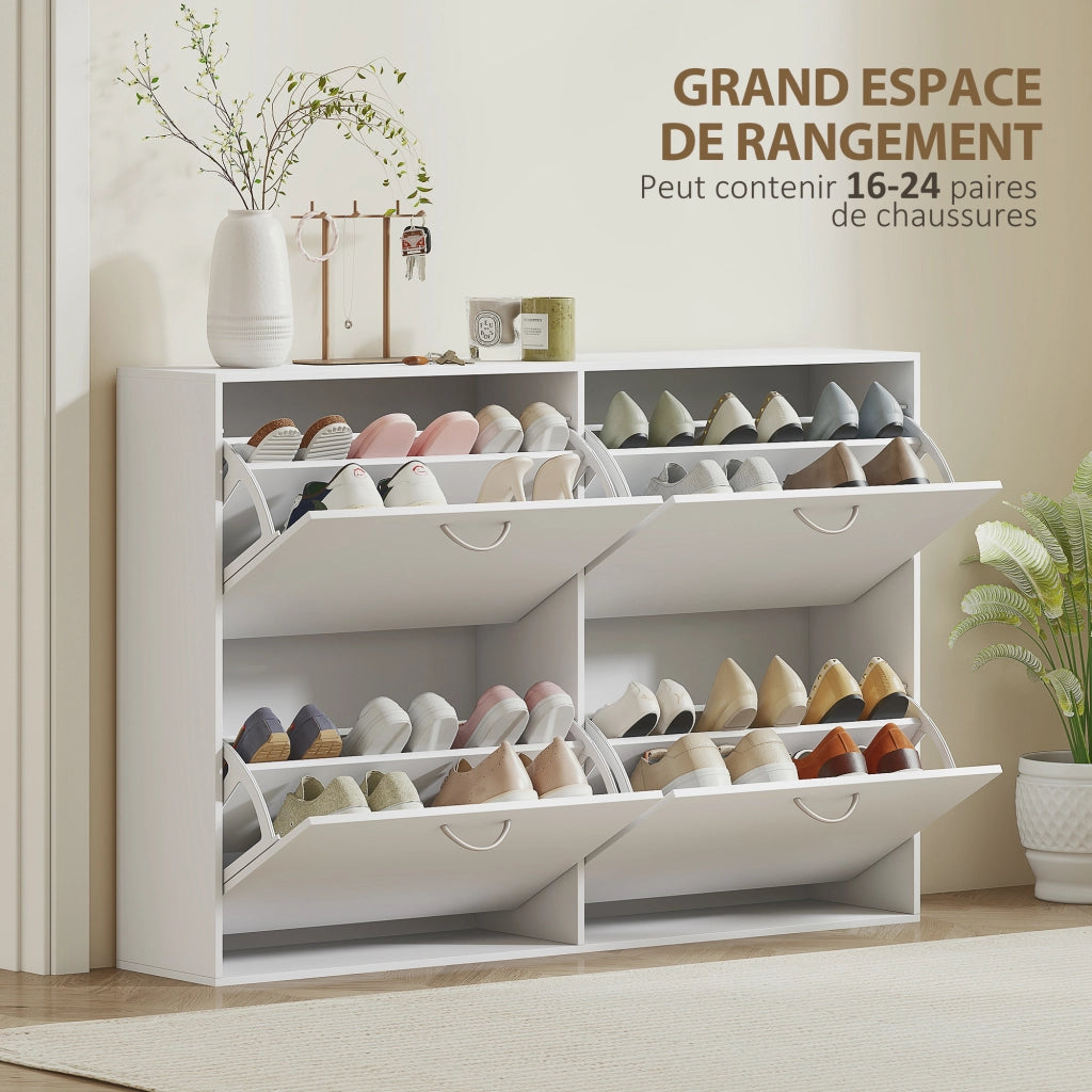 Armadio per Scarpe ¨C zephmum ¨C Bianco 120x24x81 cm