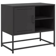 Mobile TV multimediale mensola TV credenza TV adatto per sala da pranzo soggiorno camera da letto 68 x 39 x 60,5 cm acciaio nero 02_0026163