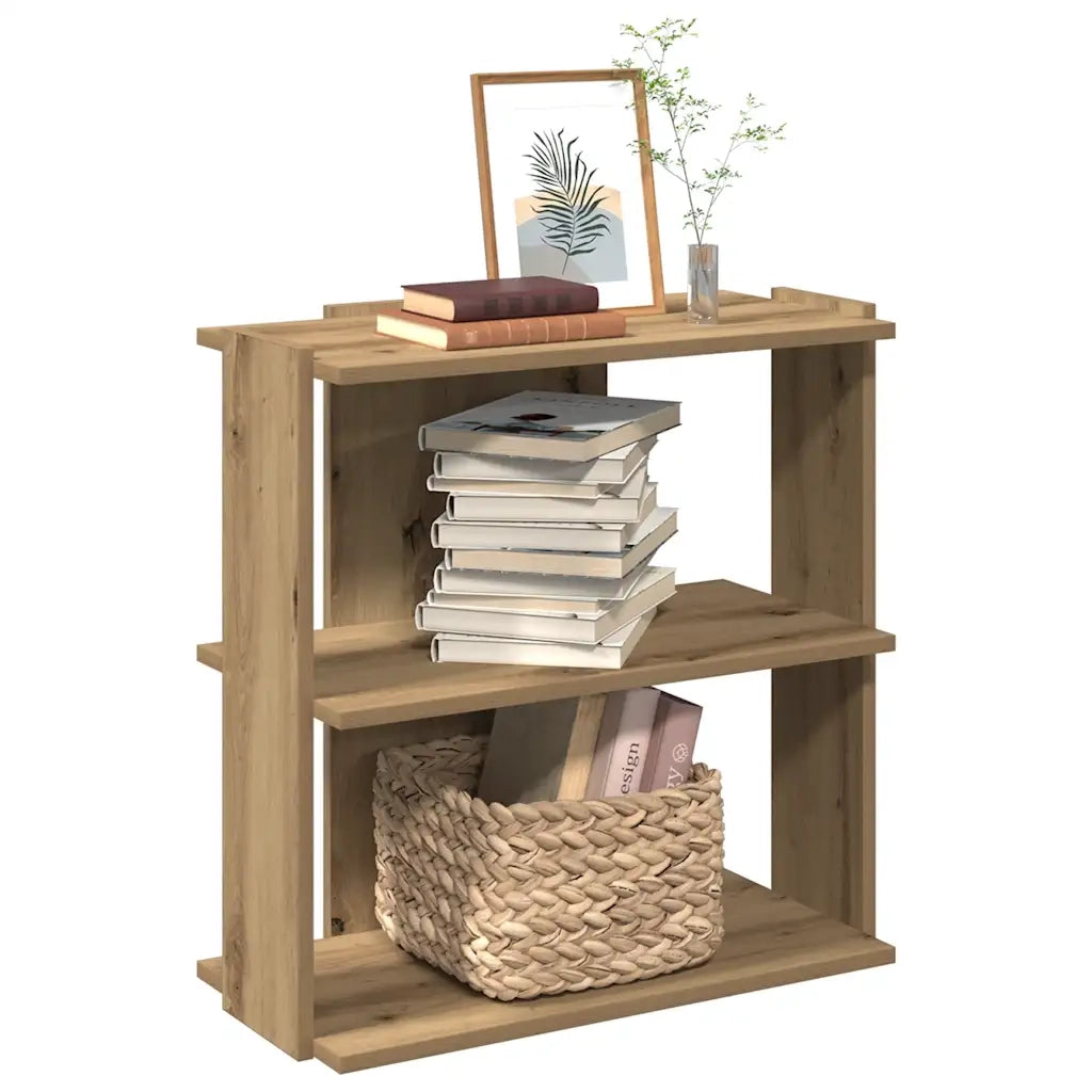 Libreria a 3 Ripiani Rovere Artigianale 60x30x60 cm 860255
