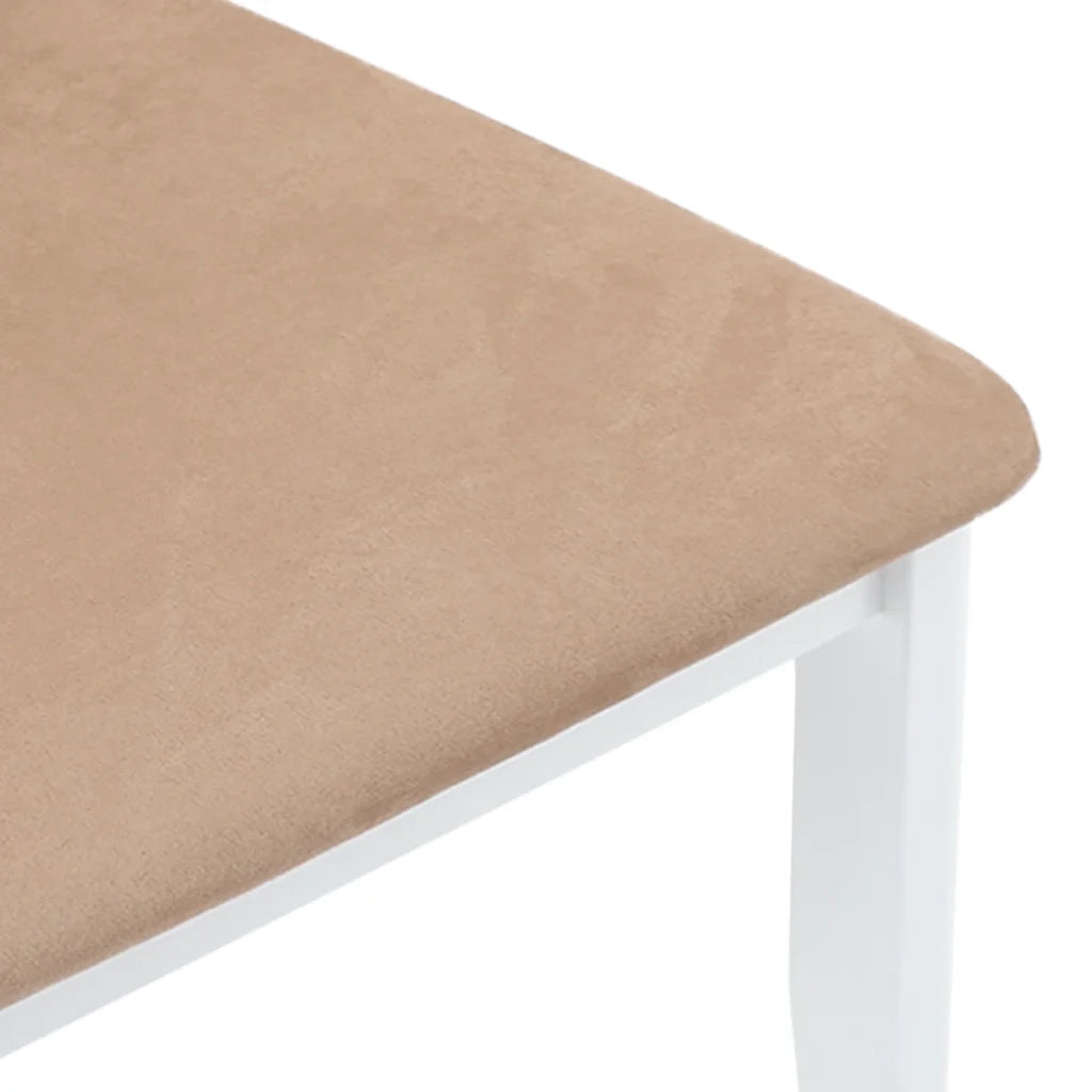vidaXL Sedie da Pranzo con Cuscini 2 pz Bianco Legno Massello di Hevea