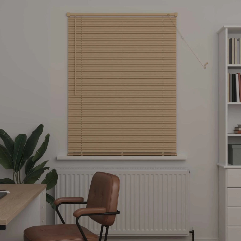 Tenda Veneziana Marrone Chiaro con Motivo 150 x 90 cm 25 mm PVC