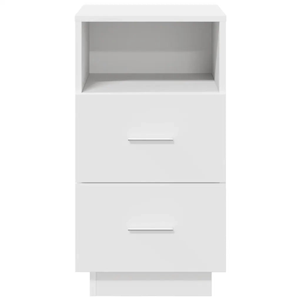 Comodini 2 pz con 2 Cassetti Bianchi 36x36x68 cm 858579