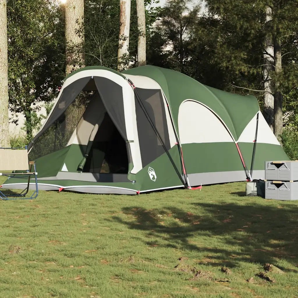 Tenda Familiare a Tunnel per 8 Persone Verde Impermeabile