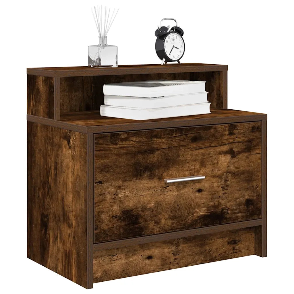 Comodini con Cassetto 2 pz Rovere Fumo 51x31x47 cm 858677