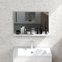 Specchio Bagno a Parete 60x12x40 cm con Mensola Bianco