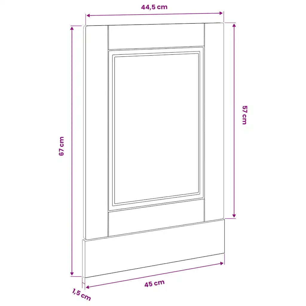 vidaXL Pannello Lavastoviglie Porto Rovere Marrone 45x1,5x67 cm