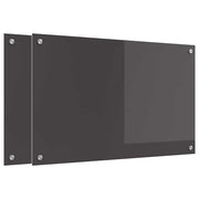 Set di 2 paraschizzi da cucina dal design moderno 80 x 50 cm resistenti al calore in vetro temperato grigio scuro 02_0056242