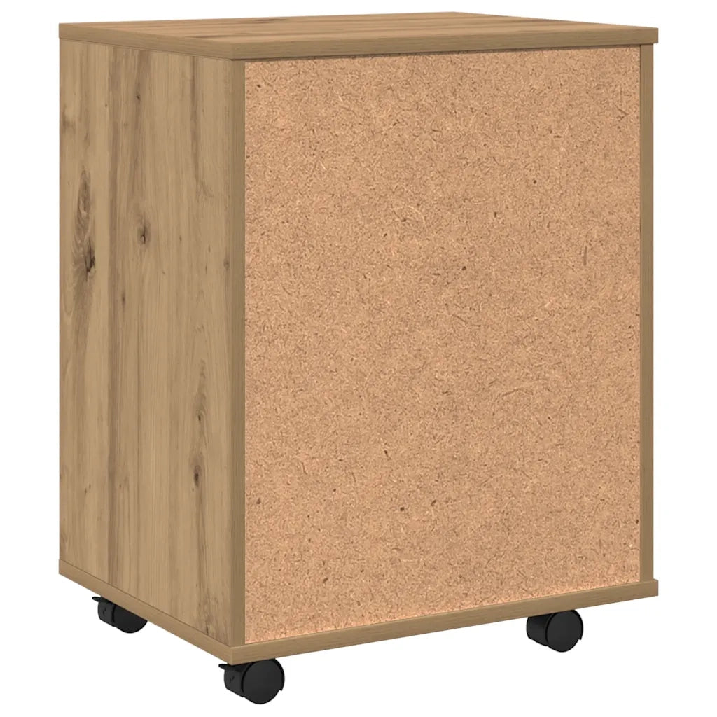Carrello multifunzione con vani portaoggetti 46 x 36 x 59 cm realizzato in legno composito con finitura effetto legno anticato 02_0050906