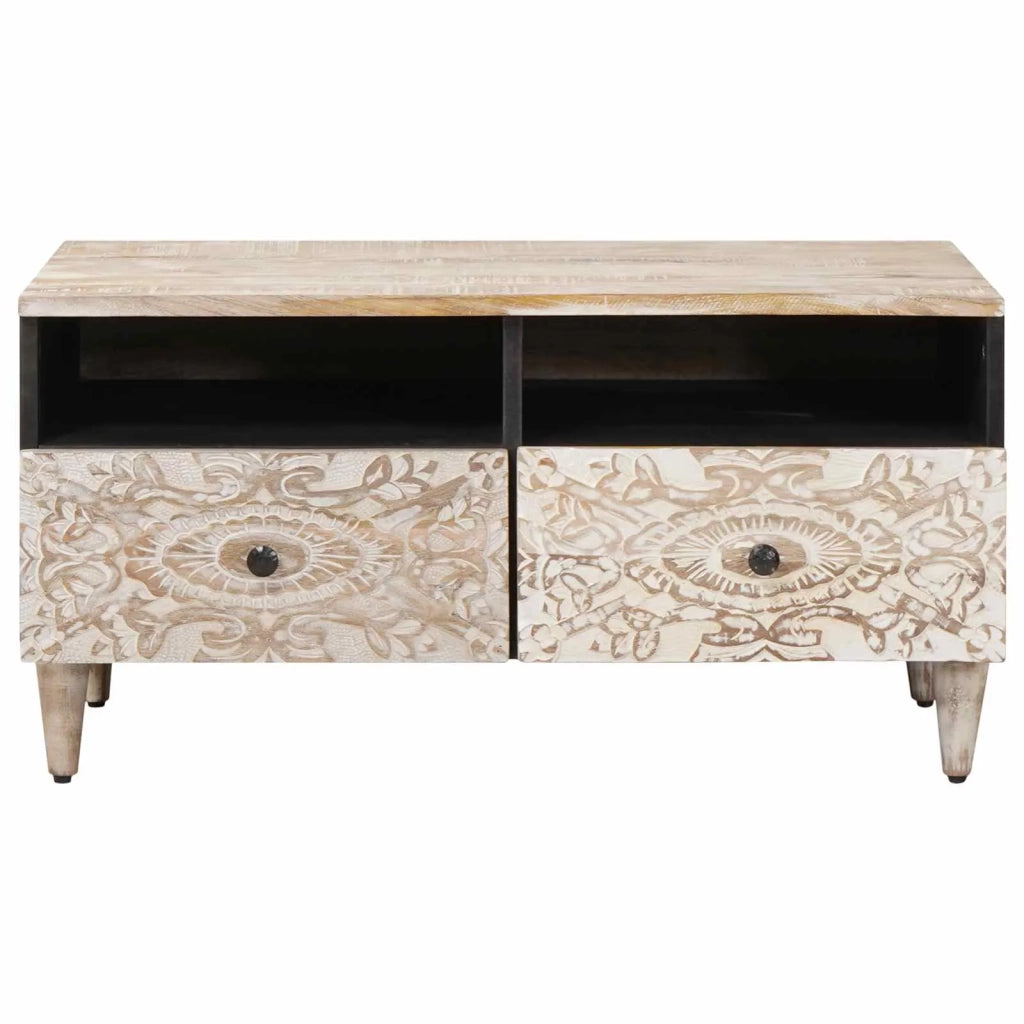 Tavolino da salotto con cassetto Bianco 80 x 54 x 40 cm 4018381