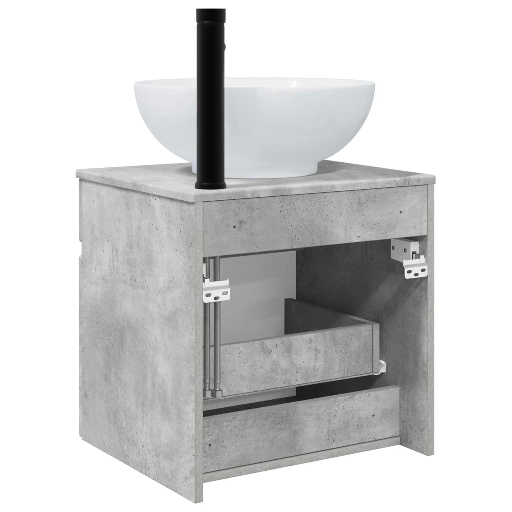 Mobile lavabo da parete Grigio Cemento 49 x 44,5 x 66,5 cm 890605